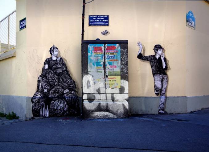 "Vases communicants" Paris X // photo sept. 2016 © Levalet