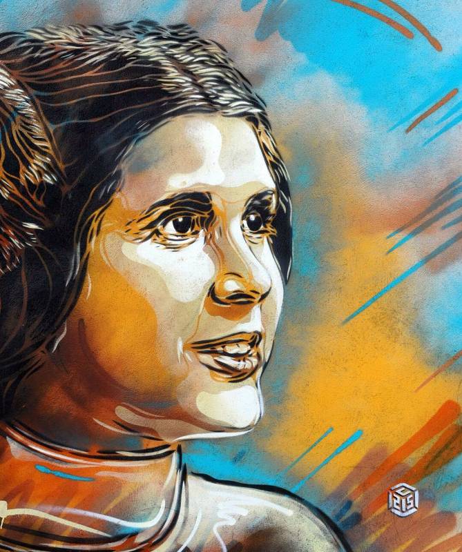 c215 - street art - princesse leia - carrie fisher