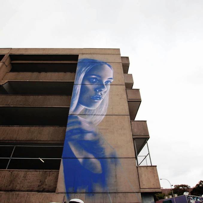 claire foxton - street art - wonderwalls festival - wollongong - australia