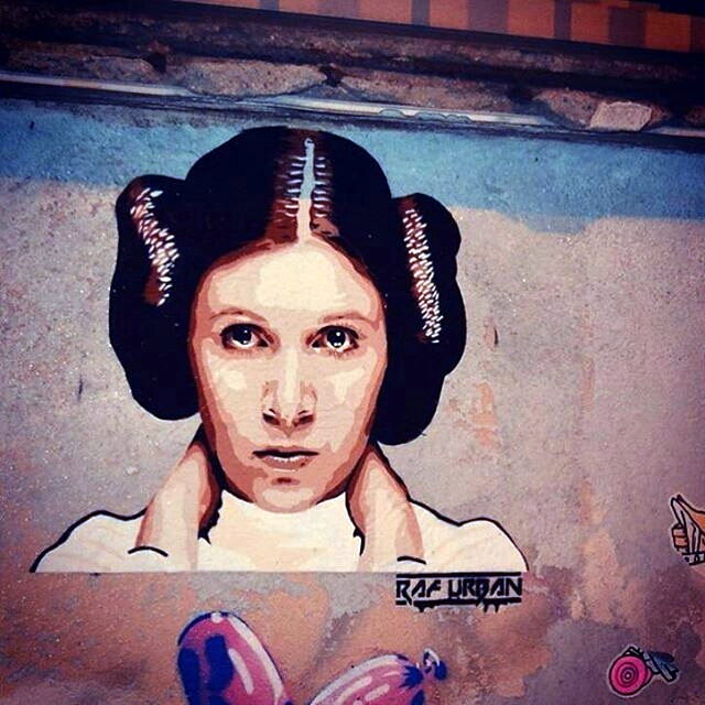 raf urban - street art - princesse leia - carrie fisher