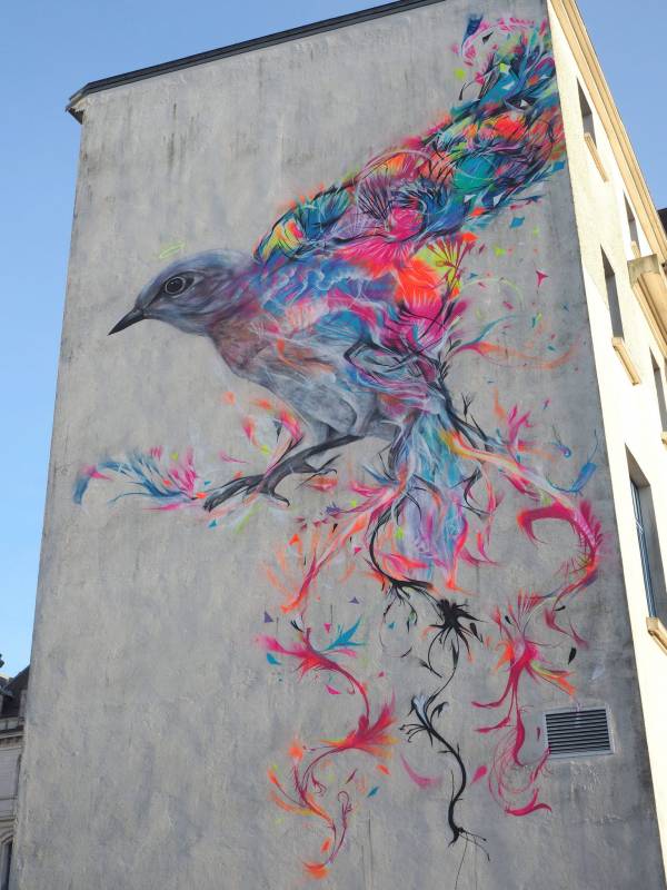 l7m - street art - collège jules simon - oiseau - vannes