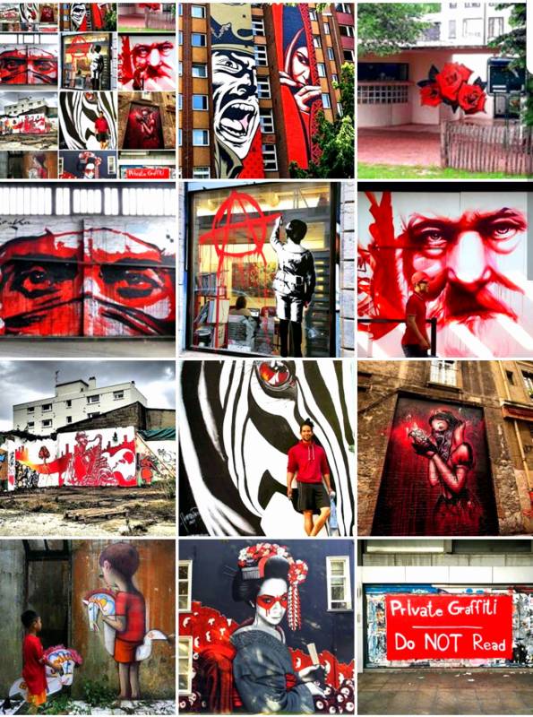 street art avenue - mosaic - red - septembre 2017