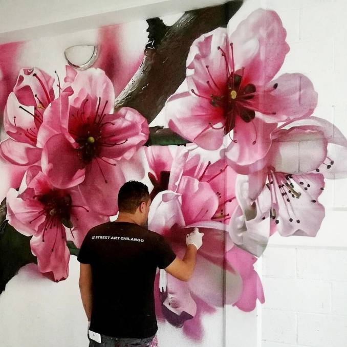 andrik noble - street art avenue - pink mosaic - mexico