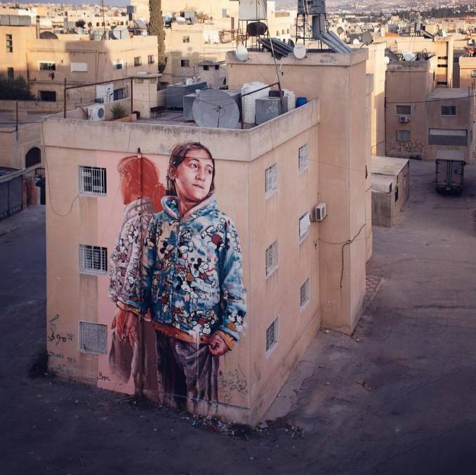 fintan magee - street art avenue - pink mosaic - amman
