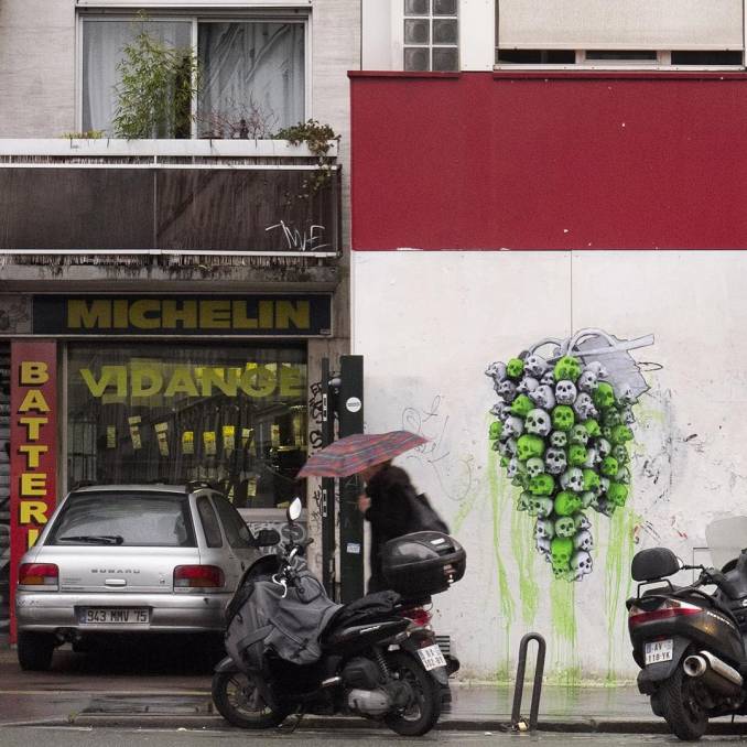 ludo - street art - skull - crane - paris