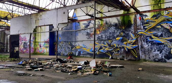 jef - ezra - kaz - acer - ackwa - fresque - street art - graffiti - urbex - lorient