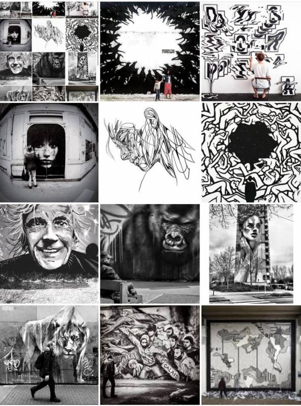 street art avenue - mosaic - black and white - avril 2018